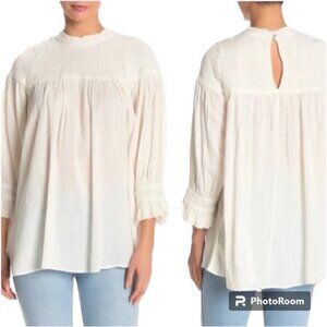 FREE PEOPLE Obi Mila Smocked Cotton Tunic